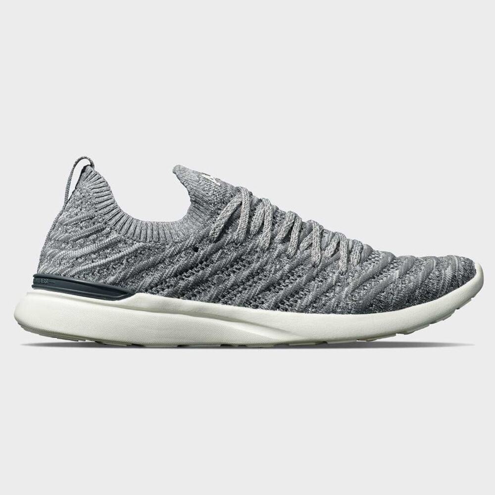 APL Techloom Wave Shoes Smoke Ivory Melange Gray White Running Womens 10.5
